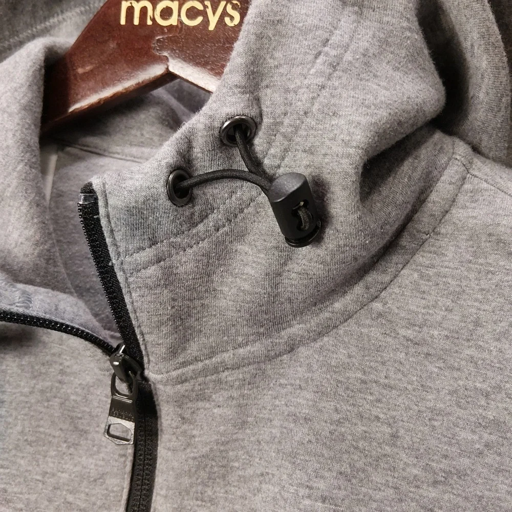 Banana Republic Medium Moisture Wicking Bungee Hoodie Grey Quarter Zip Pullover